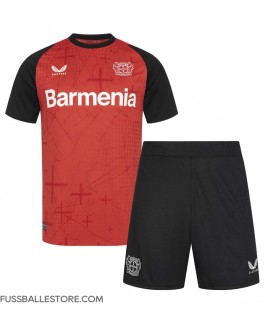 Günstige Bayer Leverkusen Heimtrikotsatz Kinder 2024-25 Kurzarm (+ Kurze Hosen)